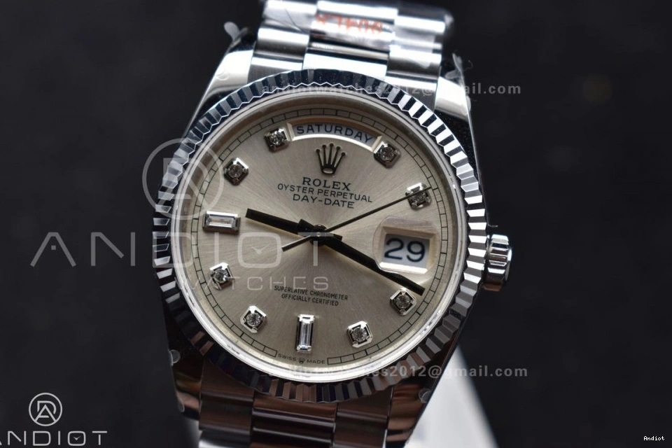 Dial SS Bracelet Silver V5 36 Diamond Steel vr3255 Edition 904L (Gain QF on Weight) Best President DayDate 0401